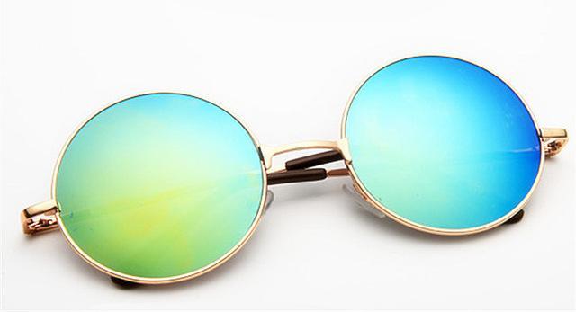 Round Frame Sunglasses - Gold