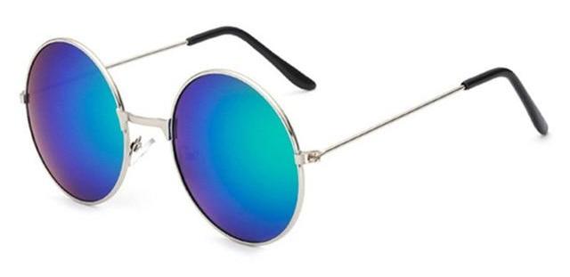 Round Frame Sunglasses - Green Lense