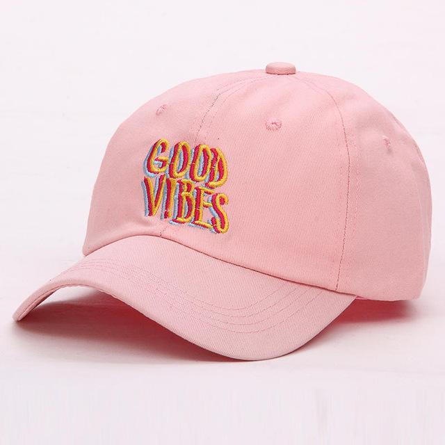 Good Vibes Dad Hat - 3 Colors-Hats-TheRunUp-Pink-[option4]-[option-5]