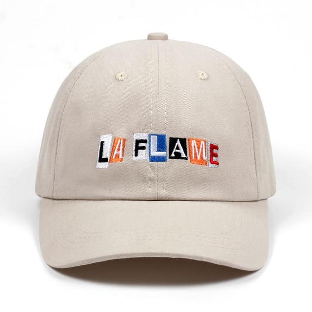 La Flame Dad Hat - Beige-Hats-TheRunUp-[option4]-[option-5]