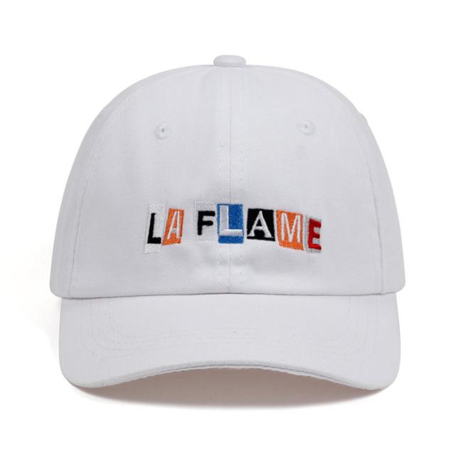 La Flame Dad Hat - White-Hats-TheRunUp-[option4]-[option-5]