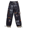 Newspaper Print Joggers - White-Jeans & Joggers-TheRunUp-Black-XS-[option4]-[option-5]