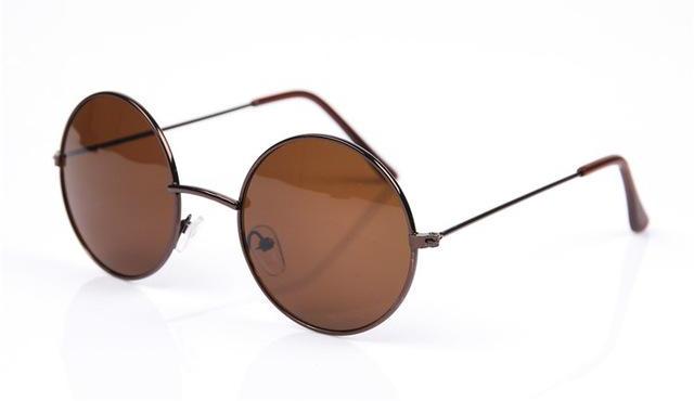 Round Frame Sunglasses - Brown